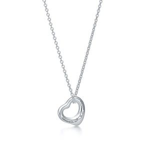 Tiffany & Co. Silver Open Heart Pendant Necklace